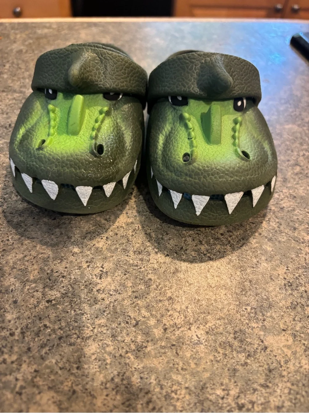 Kids' Green Dinosaur Clog Shoes